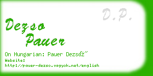 dezso pauer business card